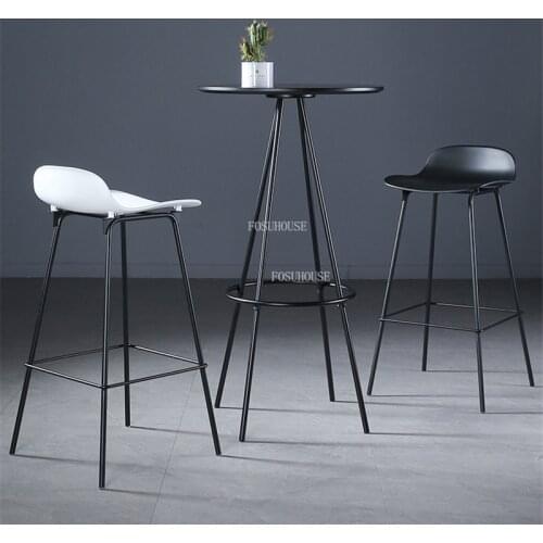 Nordic Bar Table Home Furniture Black and White Small Round Bar Table Simple Modern Round Creative Wrought Iron High Feet Tables