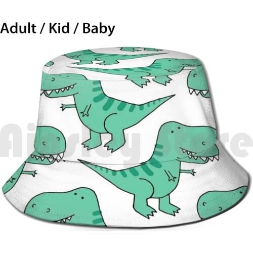 Dinosaur Print Sun Hat Foldable UV Protection Dinosaur Dino T Rex Tiranasauruas Rex Rawr Roar Cartoon Cute Boys Fun