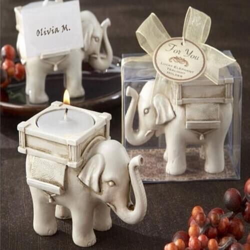 Wedding Favors "Lucky Elephant" Tea Light Candle Holder Wedding Decoration Table Centerpieces Home Decor Christmas Decorations
