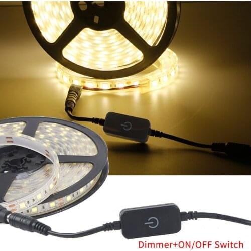 LED Strip Dimmer Touch Sensor ON OFF Switch Controller Brightness Adjust DC Female Male Plug 5.5X2.1mm for 12V 24V 3528 5050 Luz