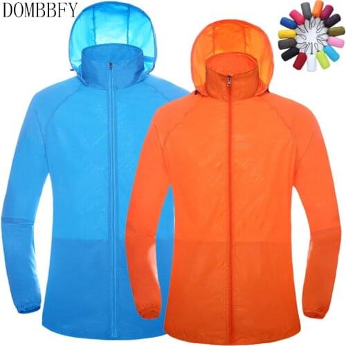 Outdoor Men Women Quick Dry Hiking Jackets Waterproof Sun-Protective Sports Coats Skin Male Female Windbreaker Hiking Jackets