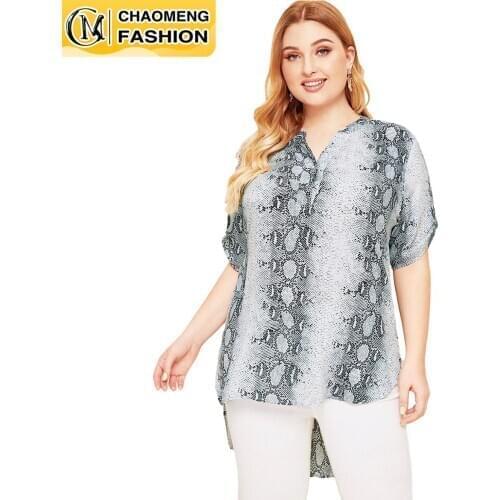 Plus Size High Quality Print Design Fashion Tops For Women Ropa Simple Blouse America Europe Africa Defacto Femme Oman Clothing
