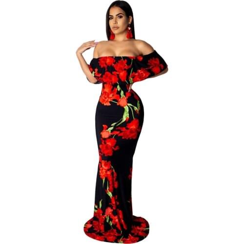 S-XXL Womens 2 Piece Outfits Summer Floral Beach Crop Mermaid Skirt