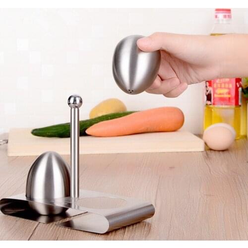 1 Pcs Durable Stainless Steel Egg-Shaped Salt Pepper Shaker Table Server Kitchen Tool pjop