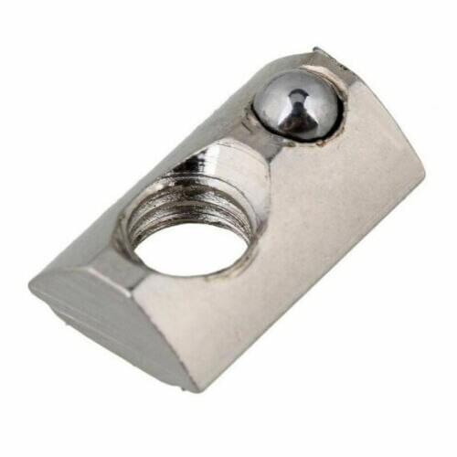 10pcs 2020 Aluminum Profile T-Slot Inner M3/M4/M5 Round Roll Ball Spring T-Nut