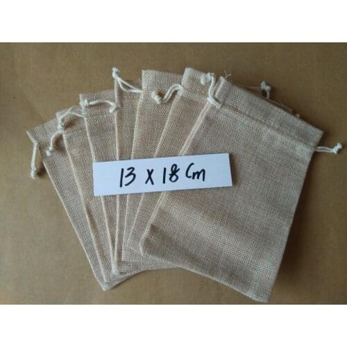 10pcs/lot 13x18cm/15x20cm/20x30cm Fashion High-grade cotton drawstring natural linen bags wedding Christmas gift Jute Sack
