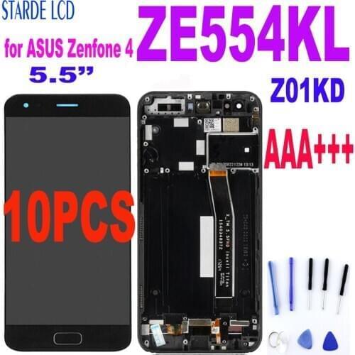 10 PCS Original LCD Display for ASUS ZenFone 4 ZE554KL Z01KD LCD Display Touch Screen Digitizer Replacement Assembly with Frame
