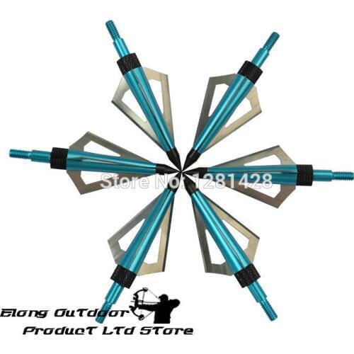 12Pcs Blue 125 Grain Broadhead 3 Blades Hunting Beast for Carbon Arrow Bolt Crossbow Archery Bow Recurve Compound Free Shipping