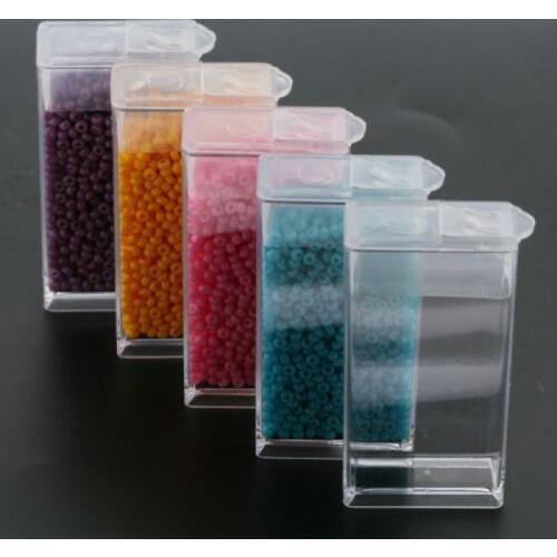 192pc/lot Clear Plastic Rectangle Bead Storage Containers,50x27x12mm, Hole: 9x10mm
