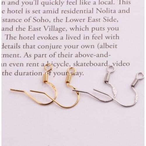 20pcs Female Simple Copper plating Thread Earrings Spring Ear Hooks Earrings for Women Earring Settings Diy Jewelry Accessories