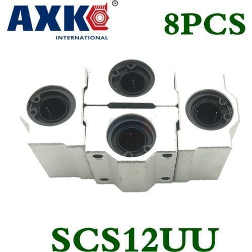 2021 Rolamento Axk High Quality 8pcs Sc12uu Scs12uu Linear Motion Ball Bearings Slide Block Bushing For 12mm Shaft Guide Rail