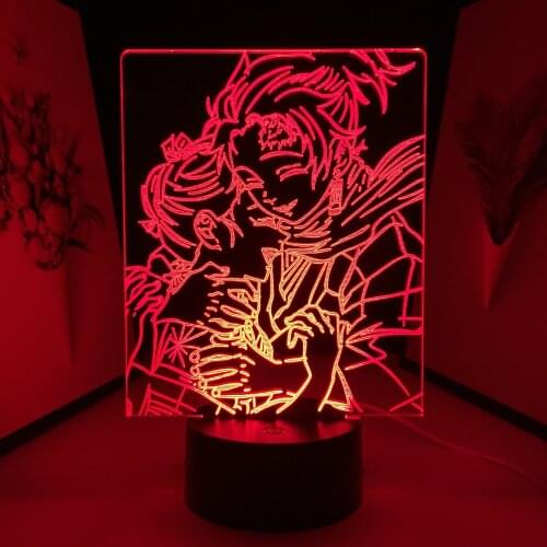Anime Kimetsu No Yaiba 3D Night Lamp Kamado Tanjiro Figure for Kids Gift LED Night Light Child Bedroom Decor Lamp Demon Slayer