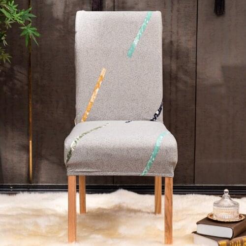 Yaapeet 4pcs Polyester Chair Covers for Dining Room Brief Geometric Chair Seat Case Pretty Starfish Printed Chair Slipcovers