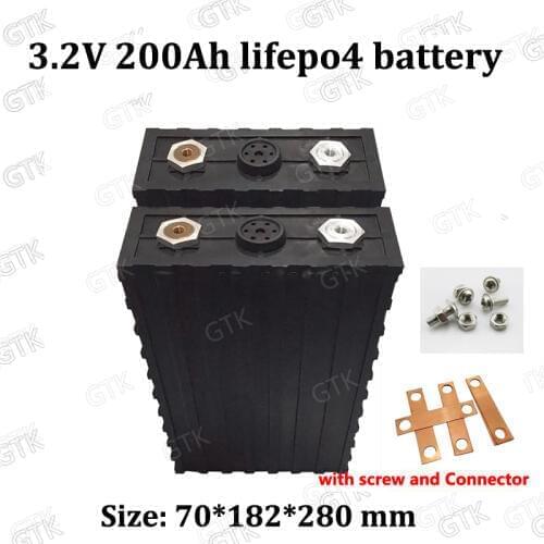 4pcs Lifepo4 3.2V 200AH Max Current 600A For diy 24v 400ah Solar electric vehicle UPS energy storage electric scooter camper van
