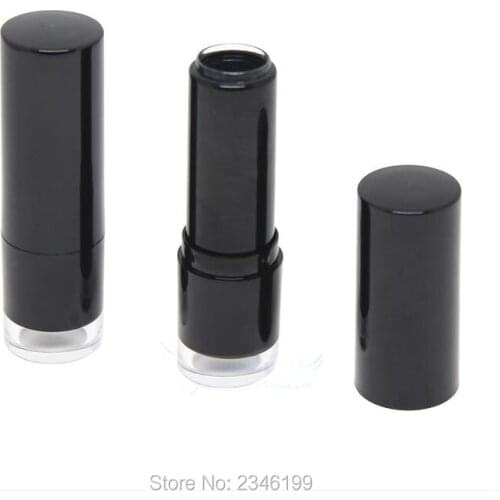 50pcs/lot 12.1mm Black Empty Lipstick Tube, DIY Lip Makeup Cosmetic Container, Round Lip Balm Pakkaging Tube,Lipstick Subpackage
