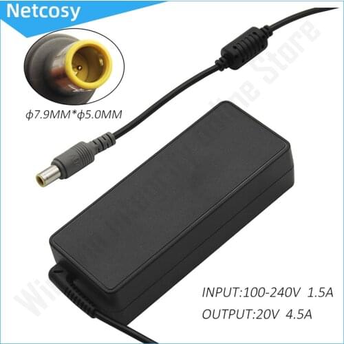For Lenovo laptop adapter 20V 4.5A 90W 7.9*5.0mm AC Adapter Power Charger For Lenovo ThinkPad T400 R60 R400 T60 X60 W500 X100e