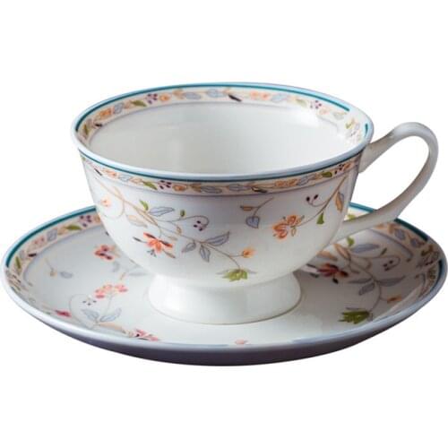 English Ceramic Coffee Cup and Saucer Set European Style Afternoon Tea Set Creative Ceramic Simple Household Red Tea Cup