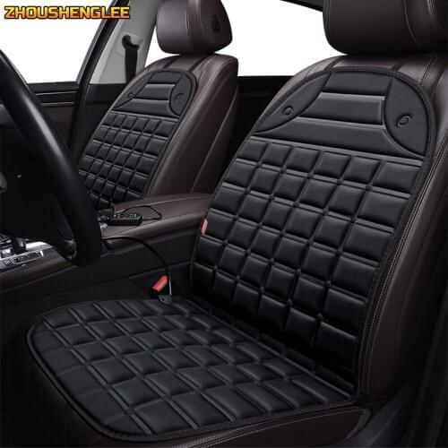 ZHOUSHENGLEE 12V Heated car seat cover for Jeep all model Cherokee compass Renegade Grand Cherokee Winter Pad Cushions car seats