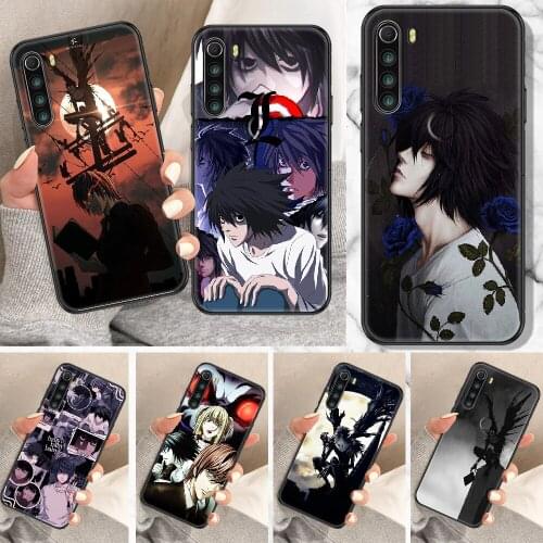 Death Note Anime L·Lawliet Phone Case For Xiaomi Redmi Note 7 8 9 10 7A 8T 9A 9T 9S 10S Pro black tpu coque art shell luxury