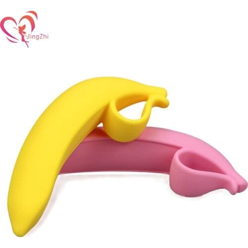 JingZhi Banana Silicone Dildo Cheap Sex Toys for Women 18 Anal Dildo Vagina Anal Masturbation Unisex Strapon Dick Soft Adult Toy