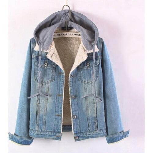 Short Denim Plus Velvet Cotton Women 2020 Autumn Winter Lamb Thick Warm Plus Size Cotton Coat Female джинсовая куртка женская