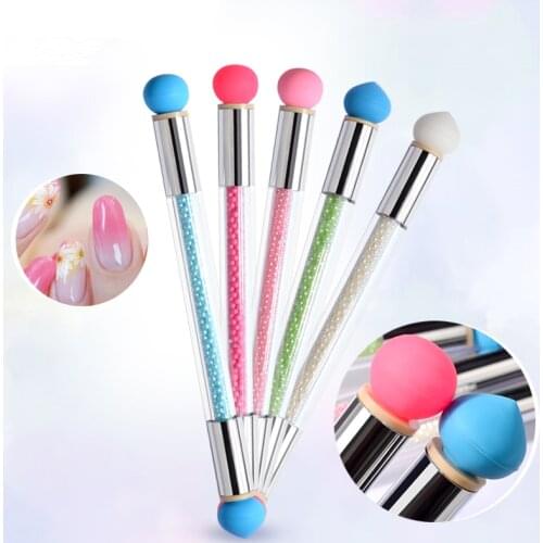 1pcs Cosmetic Powder Collection Nail Gradient Brush Pen Two-sided Silicone Shading DIY Drawing Design Manicure Tool Accessory