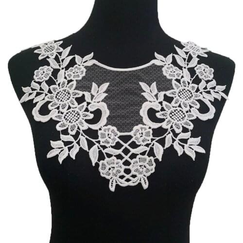 Womens clothing design lace embroidery milk silk applique material sewing DIY craft supplies accessories 1 piece for sale