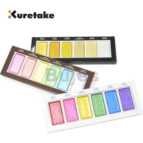 Kuretake Gansai Tambi Watercolour Paint Set,STARRY, PEARL,GEM ,MC20SC-6V,MC20PC-6V,MC20GC-6V,Featuring excellent opaqueness