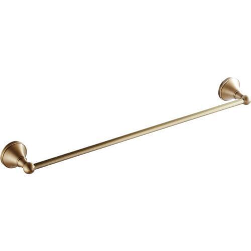Leyden Classic Antique Brass Towel Bar Length 24 inch, Wall Mounted Towel Holder Bath Accessory Round Base Single Rod