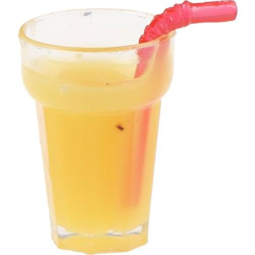 Mini Resin Mini Cup Orange Juice Drink Cup Miniature Dollhouse Accessories 1:12 Dollhouse Cups Toy Gifts