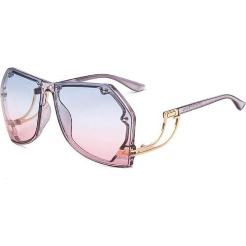 Veshion Polygon Rivet Personality Sunglasses Men Women 2019 Fashion Shades UV400 Vintage Glasses
