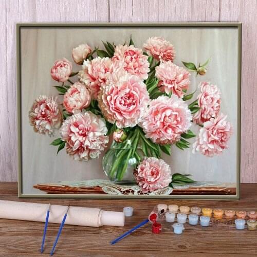 Landscape Flower DIY Painting By Numbers Complete Kit Acrylic Paints 40*50 Paiting By Numbers Handmade For Children Wholesale