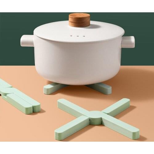Nordic Desktop Decoration Folding Placemat Household Silicone Non-Slip Insulation Pot Mat Kitchen Accessories