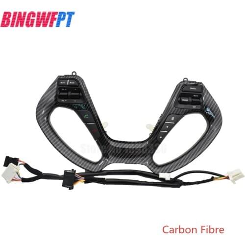 New Carbon fibre Multifunctional Cruise Control Steering Wheel Modification Button Support Bluetooth Phone Call For KIA K3 KS3