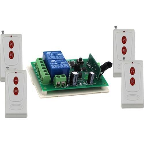 New DC24V 2CH RF Wireless Remote Control Switch 4 X Transmitter + 1 X Receiver 315/433MHZ New Remote Control Switch