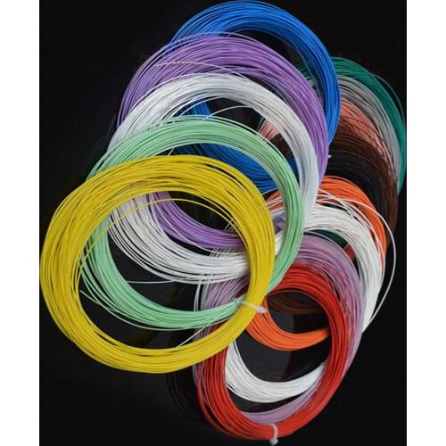 OD2.4mm PTFE Silver Plated Wire Silver Plated Oxyten-Free Copper Cable 19 Strands F46 Free Shipping Telflon Cable 7 colors