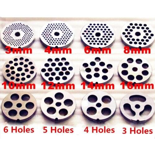 #22 Type 3mm-18mm Manganese Steel Meat Grinder Plate Cutting Plate For Meat Food Cutting Grinding Machine Kicthen Tool Sliver