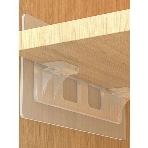 Hole Free Shelf Support Peg Adhesive Closet Partition Holders Closet Cabinet Shelf Support Clips Wall Hangers Fixed Accessories
