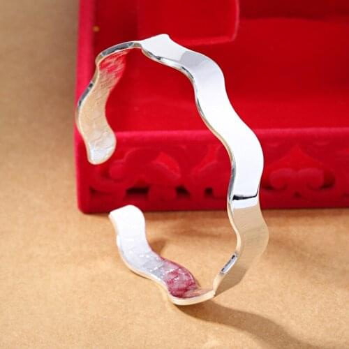 Silver-plated Bracelet Bangles Bohemia Water Ripple Bracelets & Bangles Fashion Curve Bracelets For Women Jewelry Pulseiras A413