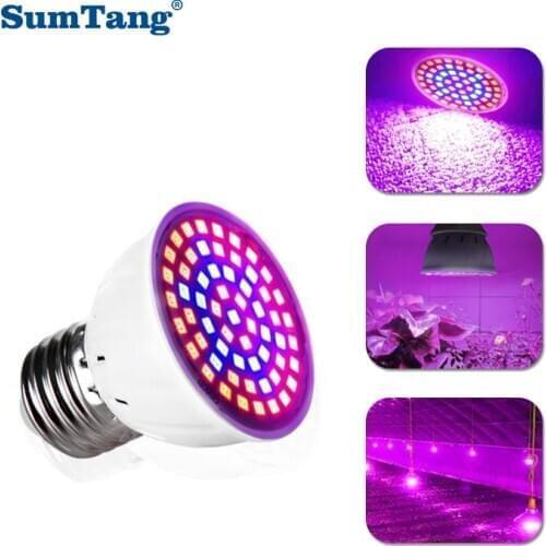 Led Grow Light Full Spectrum E27 AC85-265V 60Leds Indoor Phyto lamp for Vegetable Flower Seedlings Plants Lighting