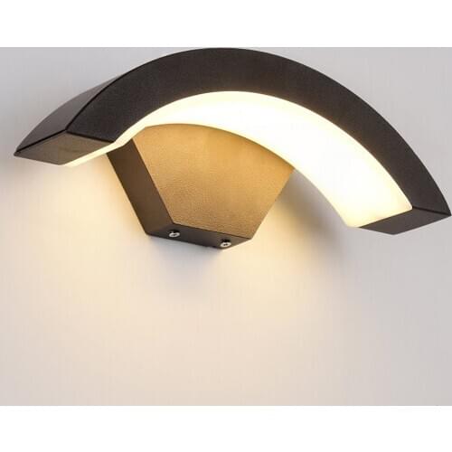 Led Wall Light 12W 15W 18W Moisture-proof Waterproof IP65 Porch Light AC85-265V Arc Shape Modern Wall Lamp Garden Loft Decor