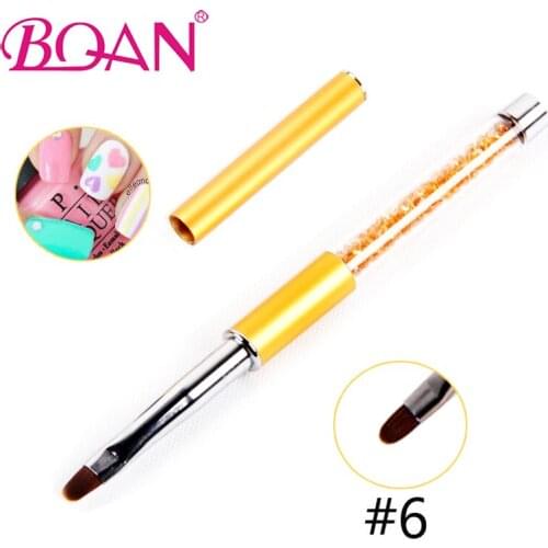 BQAN Nail Art Design UV Gel Polish Extension Builder Drawing Painting Brush Size #6 Oval Nylon Head Manicure DIY Pen Nail Tool