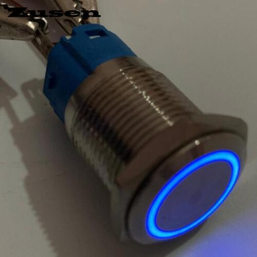 Zusen 16mm short bottom Ring illuminated momentary reset push button(ZS16SF-11E/B/12V/N)