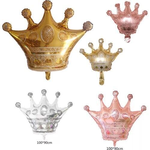 1pcs Blue Pink Crown Birthday Balloons Helium Number Foil Balloon for Baby Boy Girl 1st Birthday Party Decorations Kids shower