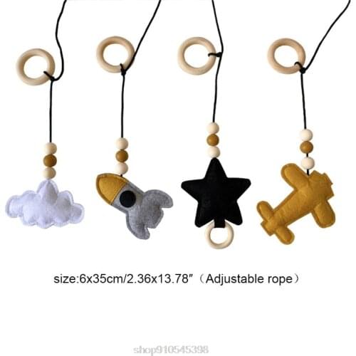 4Pcs/set Solid Wood Fitness Rack Pendant Children Room Decoration Baby Gym Toy Hanging Ornaments S25 20 Dropshipping