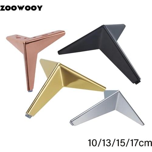 4Pcs Rhombic triangle metal furniture hardware Furniture Feet, Cupboard Height Bed Foot Sofa Feet 10/13/15/17CM with Screws