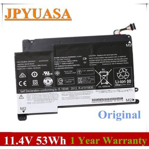 7XINbox 11.4V 53Wh Original 00HW021 00HW020 SB10F46458 Laptop Battery For Lenovo YOGA14 YOGA 460 S3