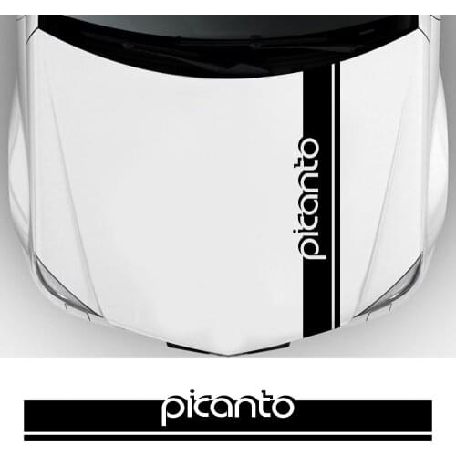 Car Stickers Hood Cover Trim Stripes Decals For Kia Picanto Auto Engine Bonnet Decoration Vinyl Film Wrap Decals Car Accessories