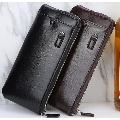 Baellerry Wallets with Cellphone Pocket Long Coin Purses for Men Women Clutch Business Male Wallet Vintage Large Thin Wallet ID