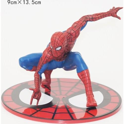 Marvel The Avengers Spider Man 9CM PVC Figure Ornament doll car cake bedroom decoration The best gift for children
